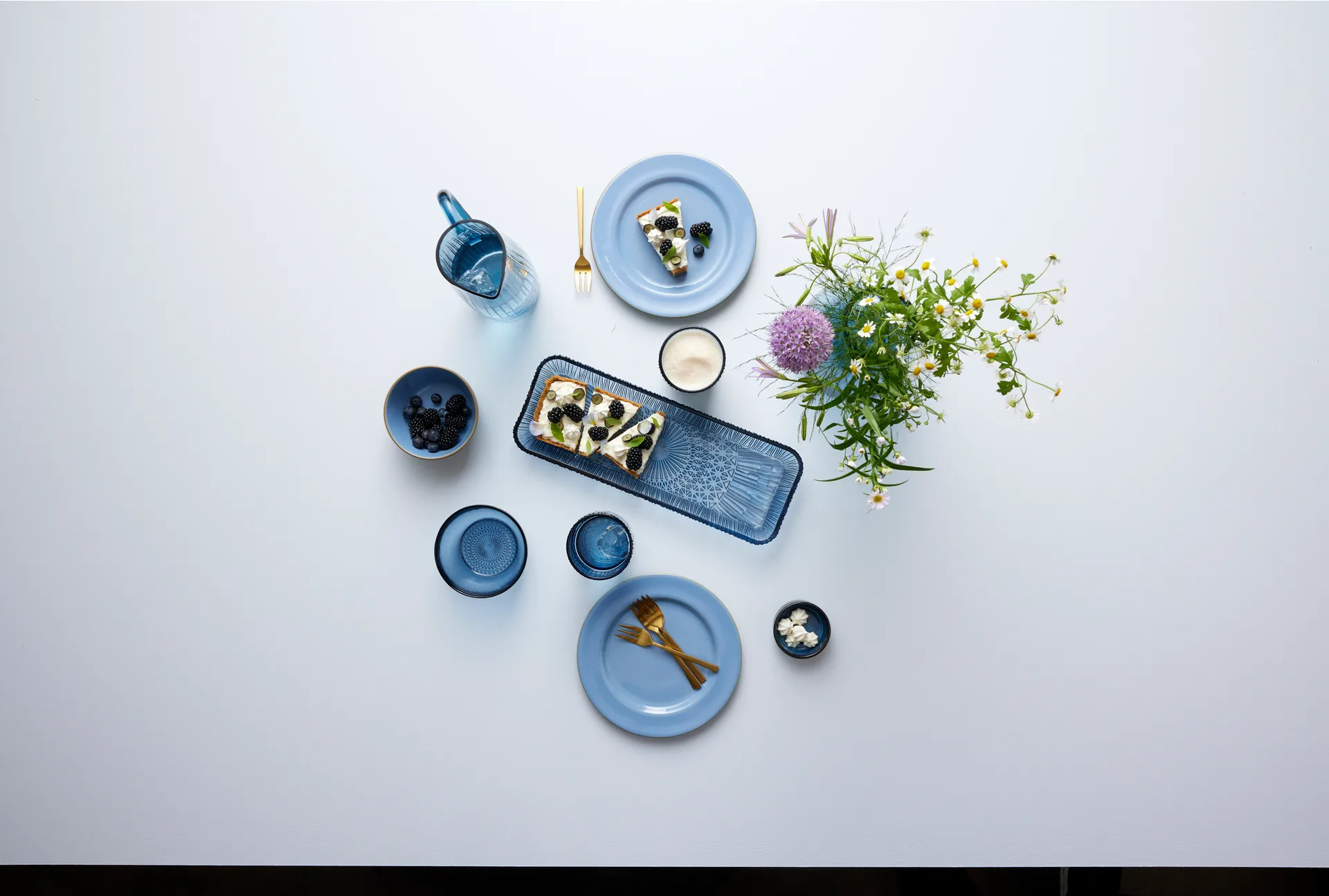 Kusintha serveerschotel rechthoekig 14x38 cm, Blue Bitz