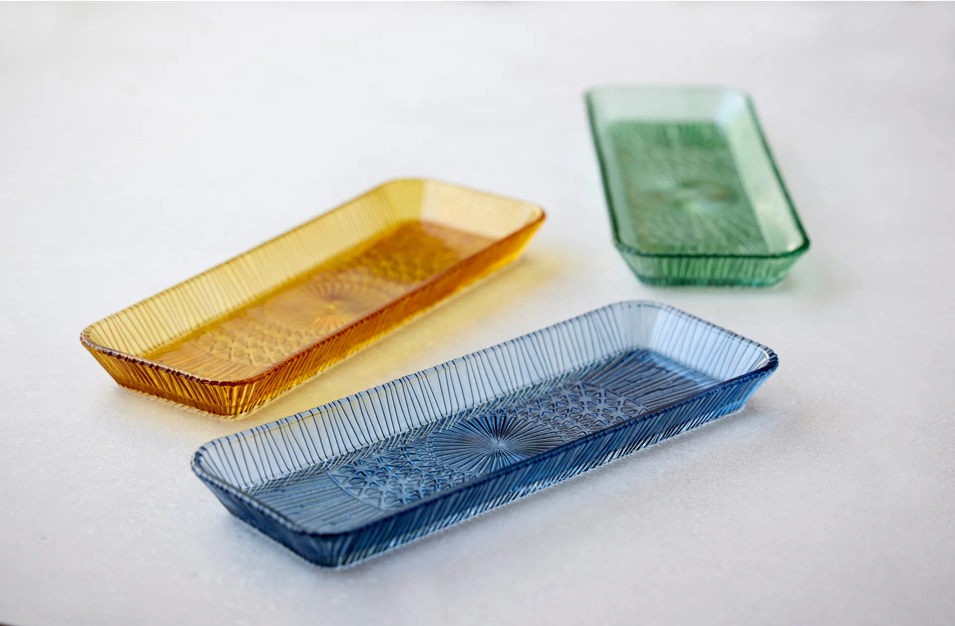 Kusintha serveerschotel rechthoekig 14x38 cm, Blue Bitz