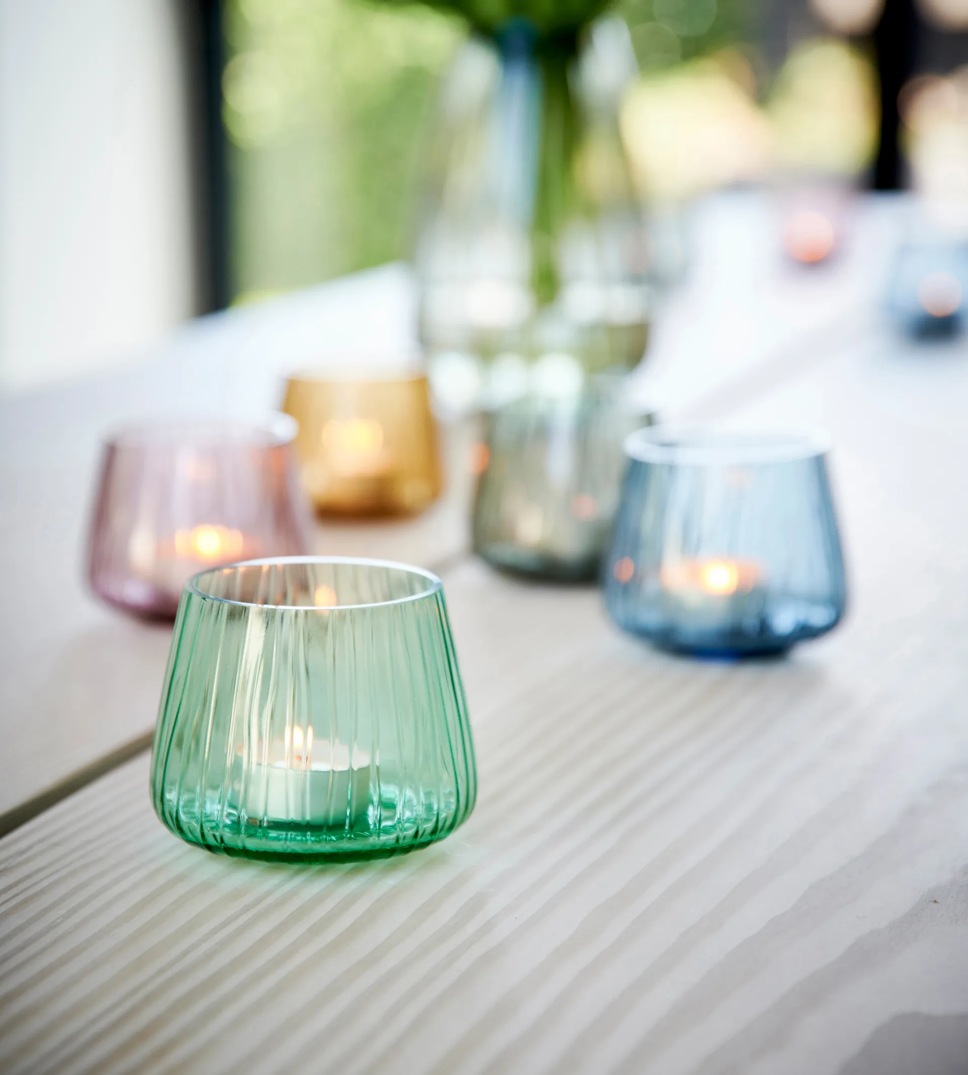 Kusintha waxinelichtjeshouder 7,5 cm 2-pack, Amber Bitz