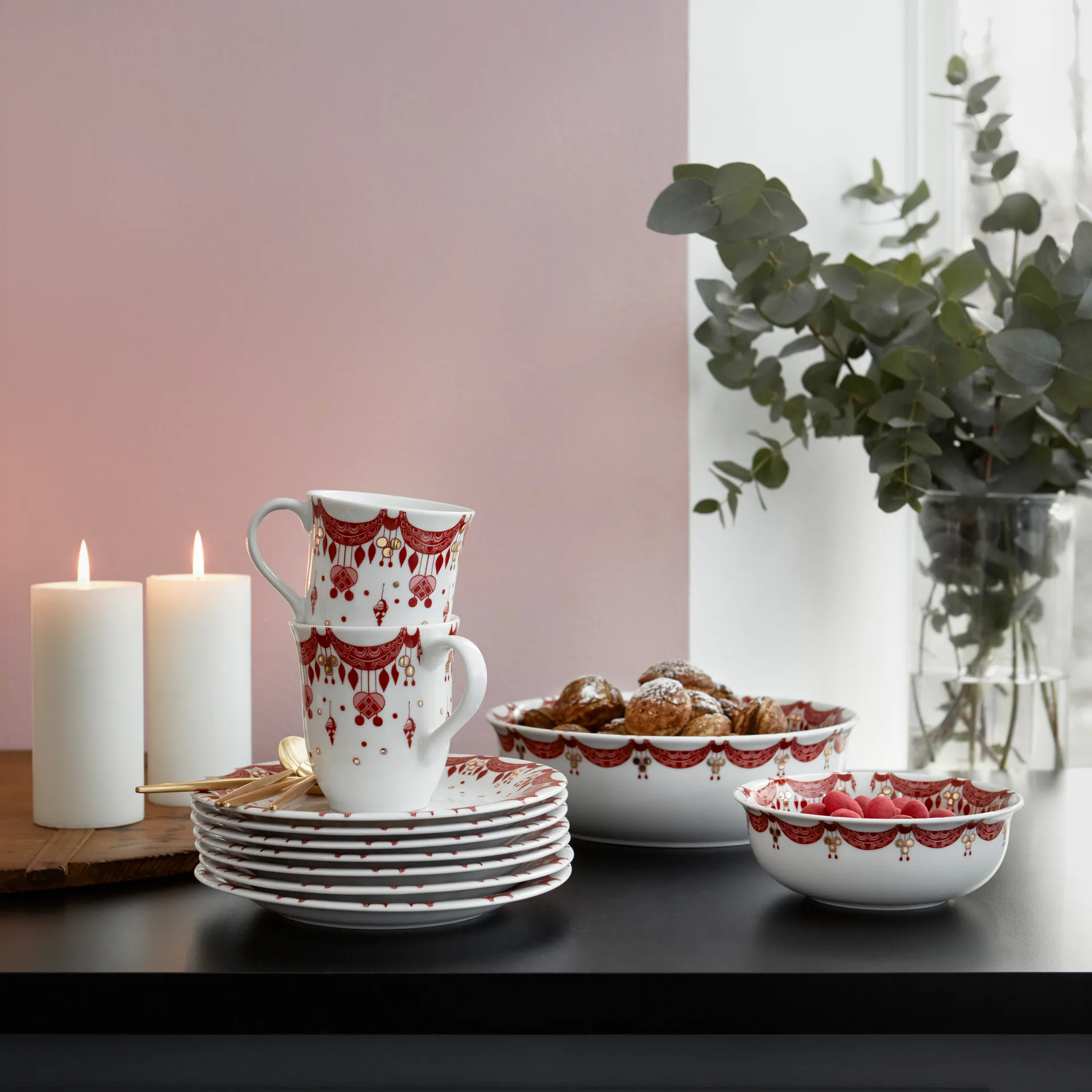 Bjørn Wiinblad Christmas mok 35 cl., rood Bjørn Wiinblad