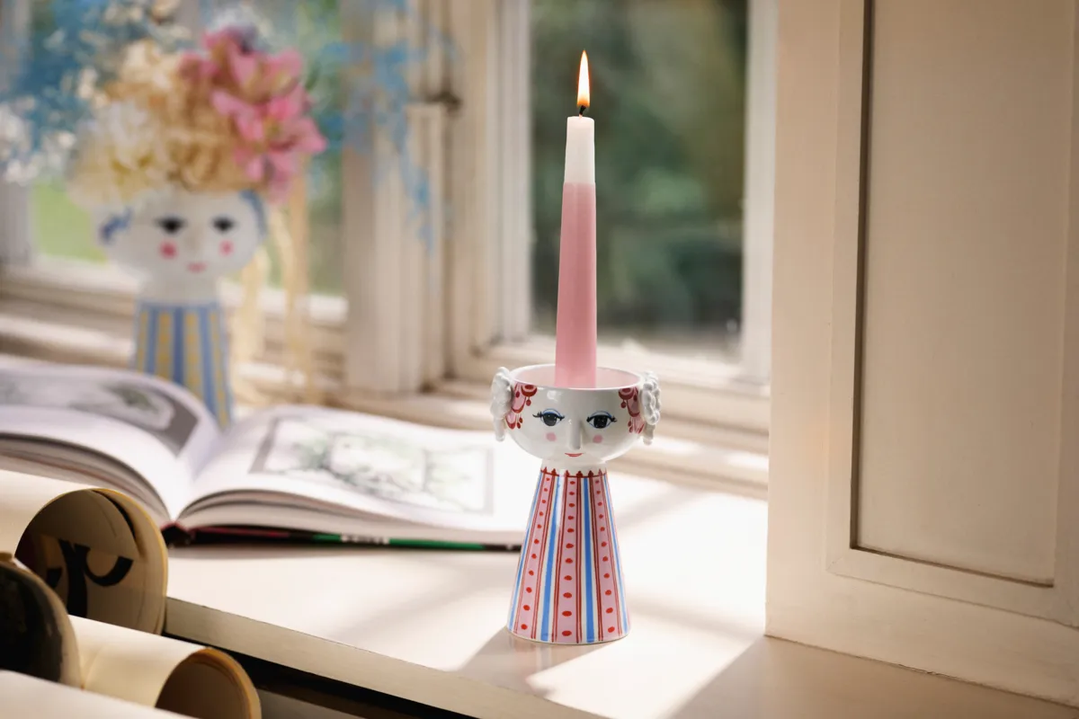 Eva kandelaar 14 cm, Rood Bjørn Wiinblad