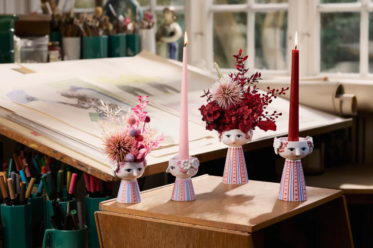 Eva kandelaar 14 cm, Rood Bjørn Wiinblad