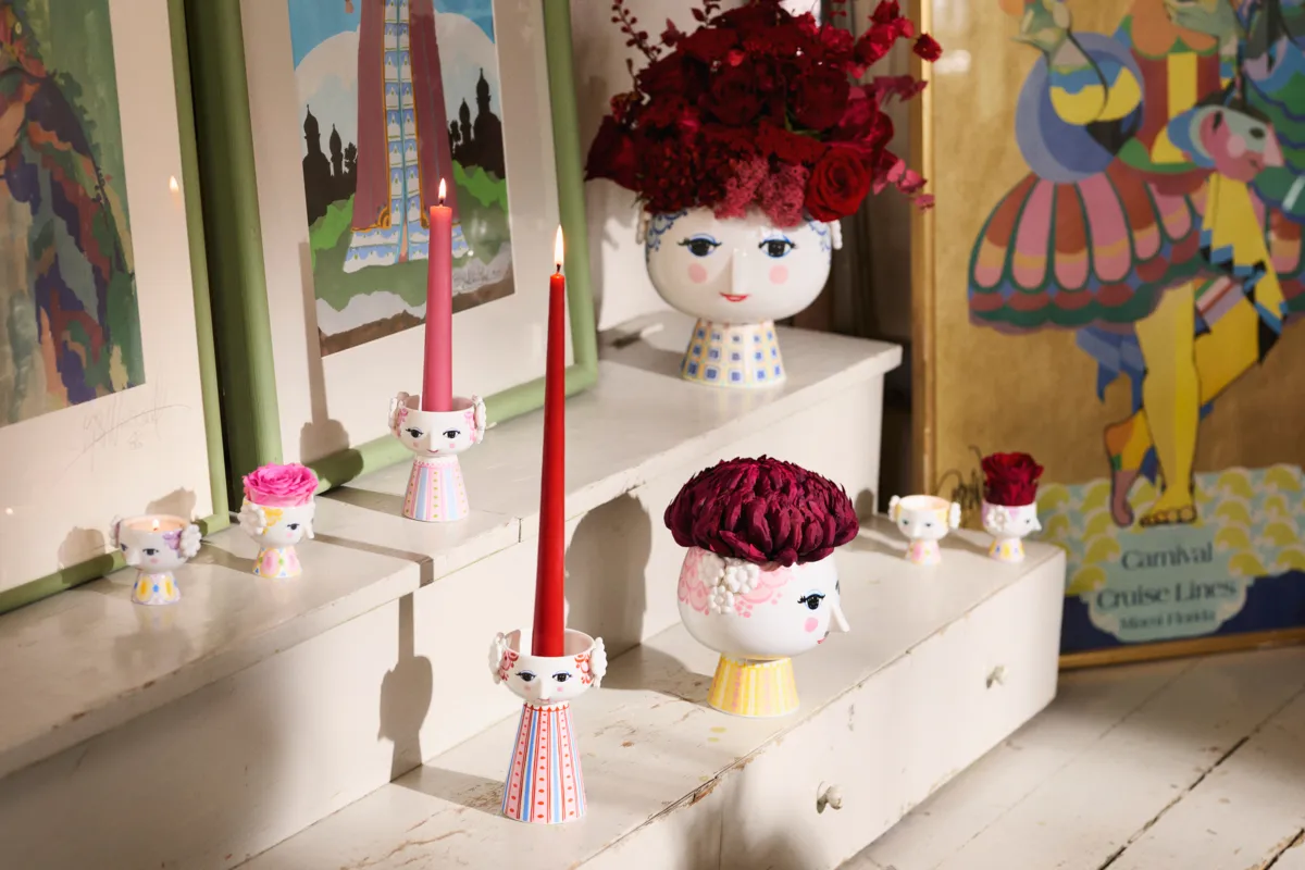 Eva kandelaar 14 cm, Rood Bjørn Wiinblad