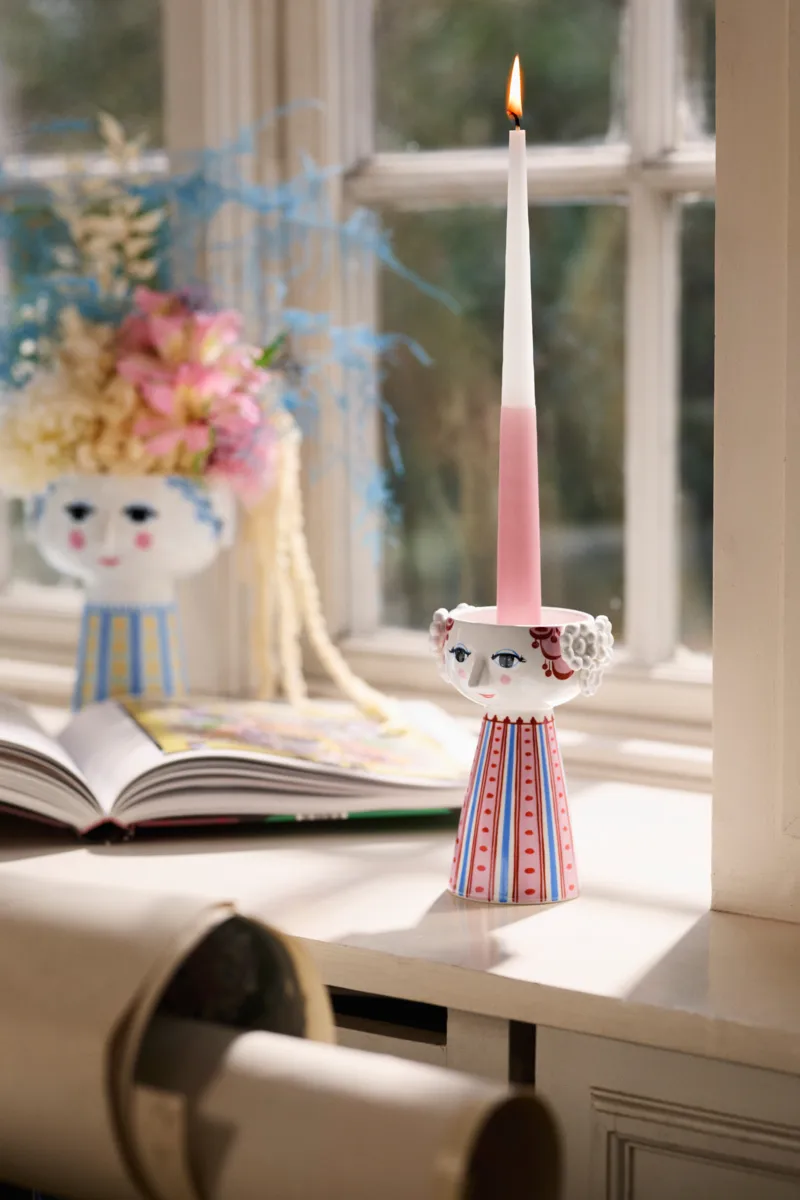 Eva kandelaar 14 cm, Rood Bjørn Wiinblad