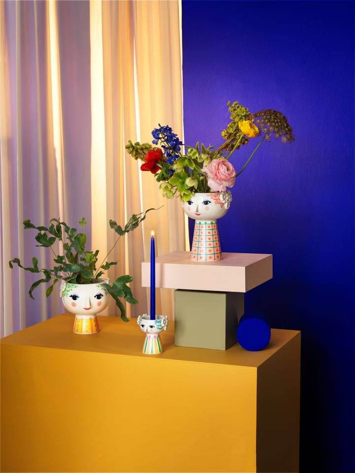 Eva kandelaar 9,5 cm, Blauw Bjørn Wiinblad
