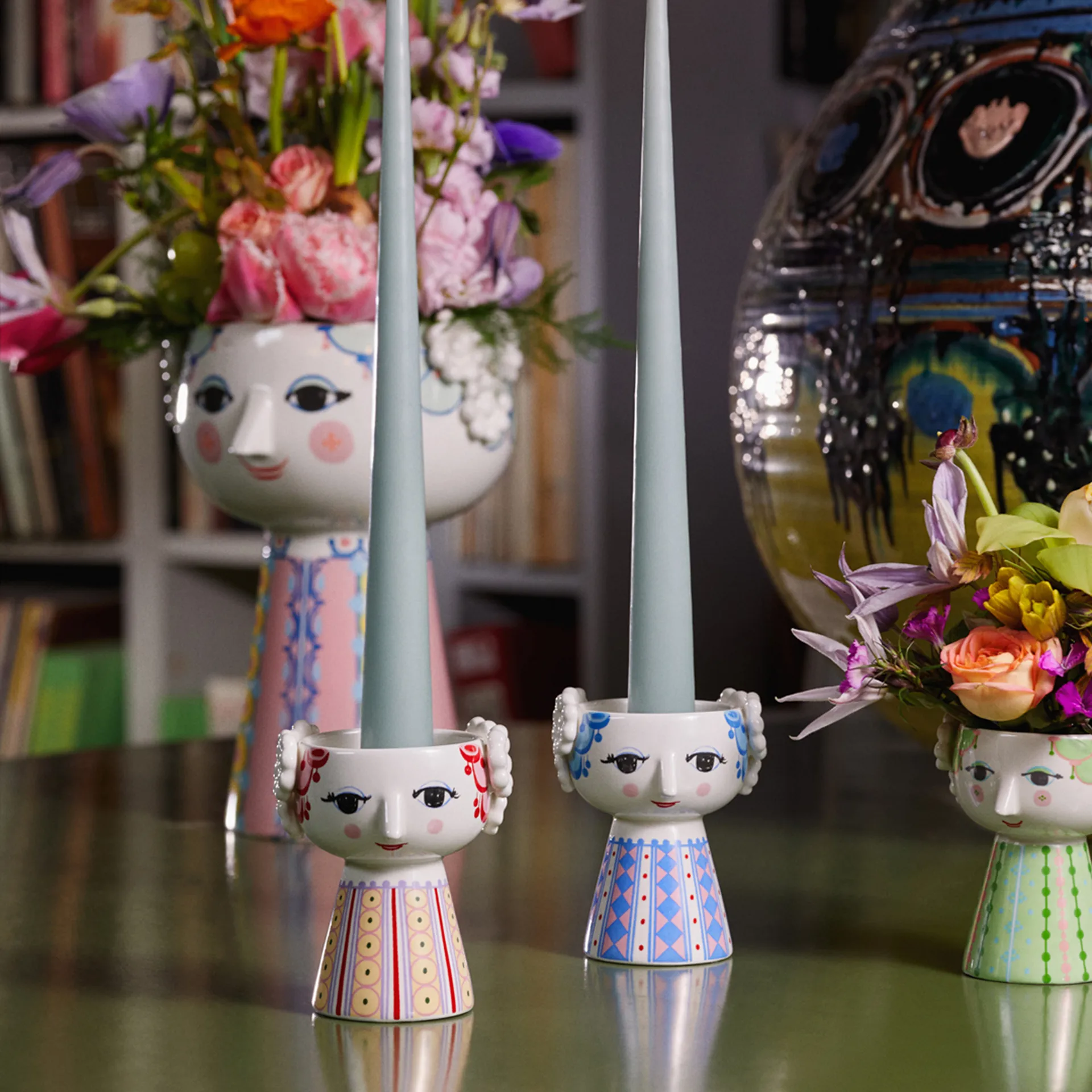 Eva kandelaar 9,5 cm, Donkerblauw Bjørn Wiinblad