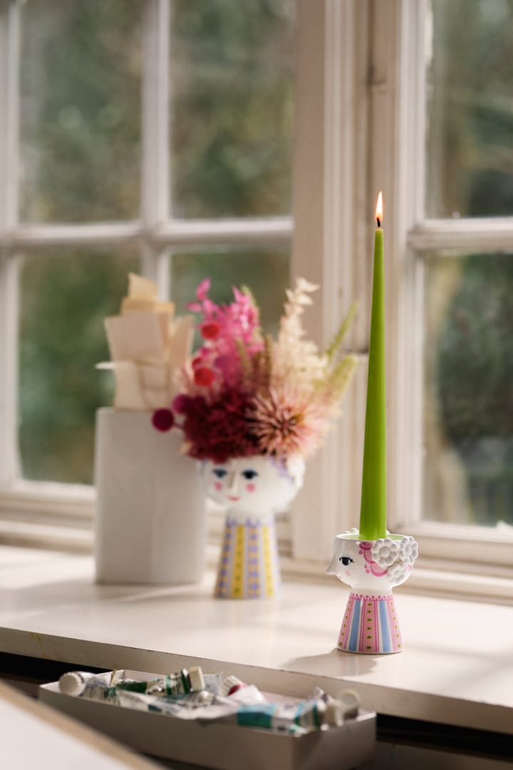Eva kandelaar 9,5 cm, Roze Bjørn Wiinblad