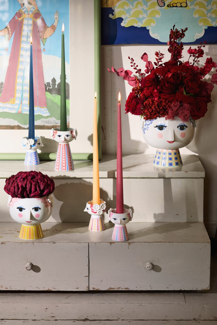 Eva kandelaar 9,5 cm, Roze Bjørn Wiinblad