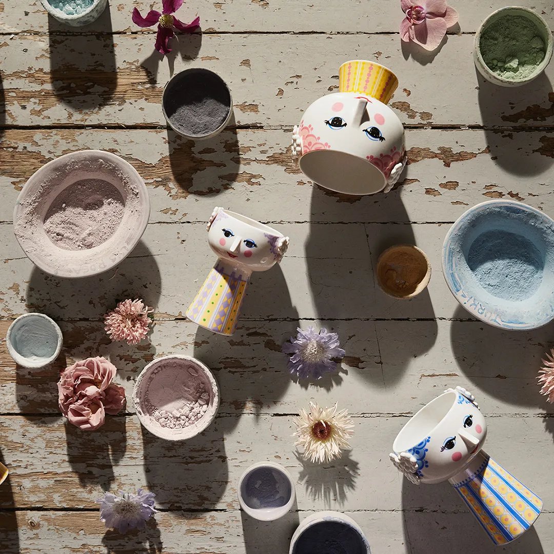 Eva pot op voet Ø 15,5 cm, Roze Bjørn Wiinblad