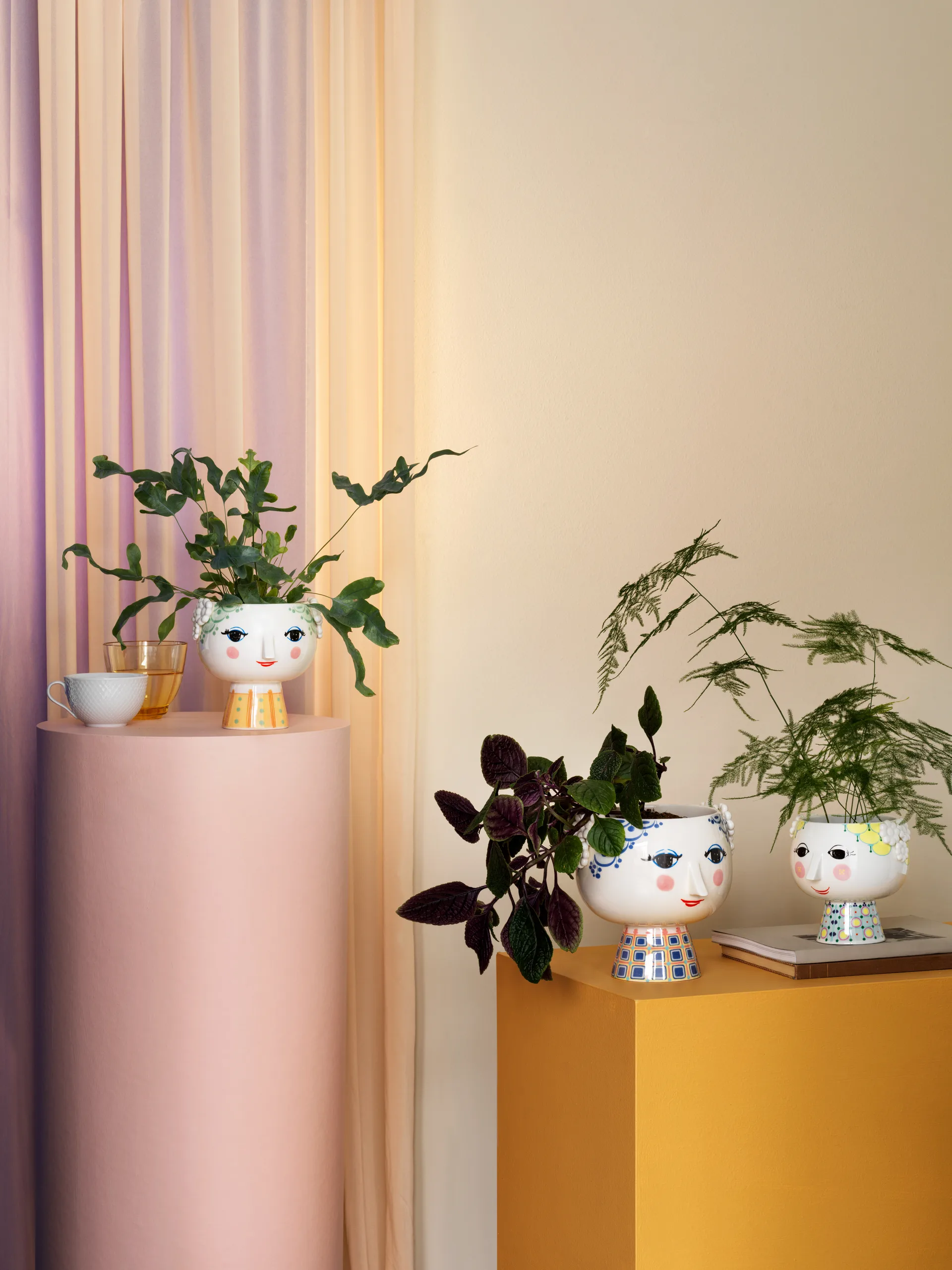 Eva pot op voet Ø21 cm, Blauw Bjørn Wiinblad