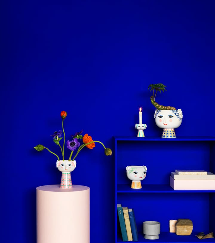 Eva pot op voet Ø21 cm, Blauw Bjørn Wiinblad