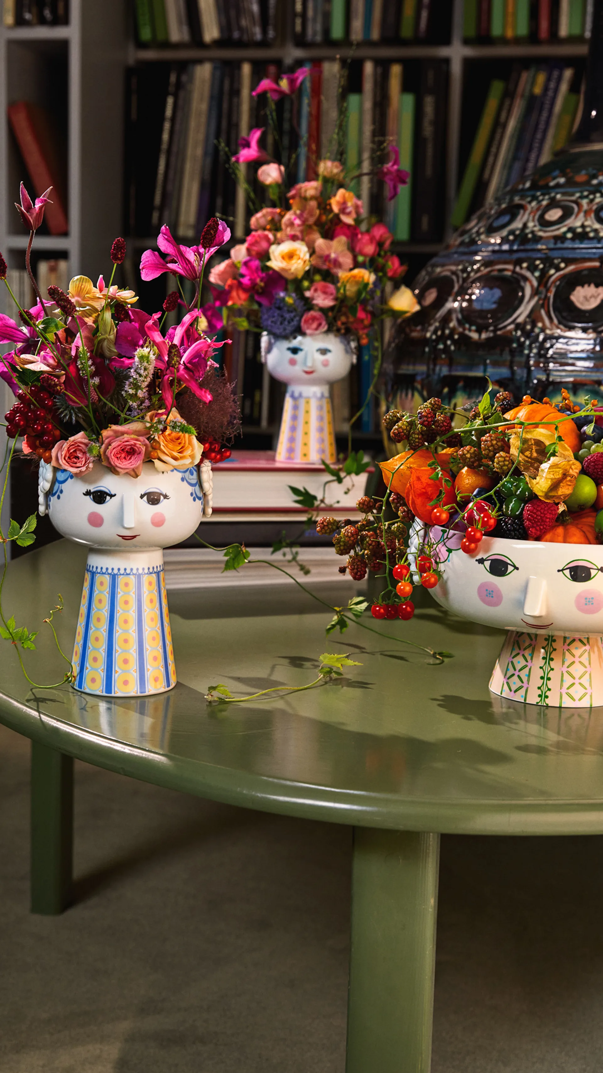 Eva schaal op voet Ø24 cm, Roze Bjørn Wiinblad