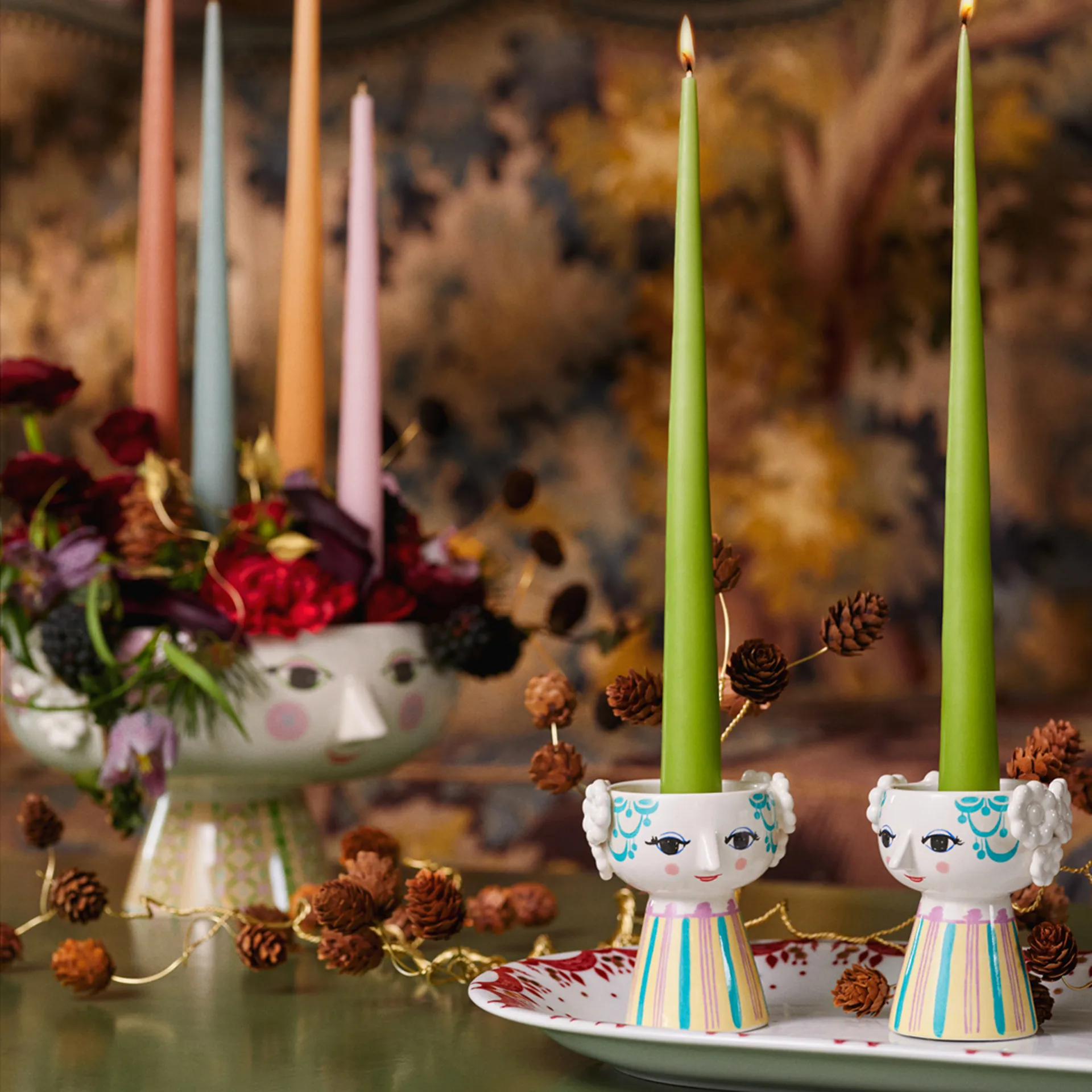 Eva schaal op voet Ø24 cm, Roze Bjørn Wiinblad