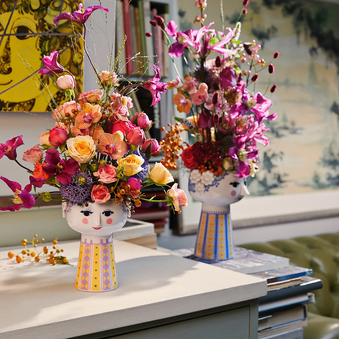 Eva vaas 18,5 cm, Blauw-blauw Bjørn Wiinblad