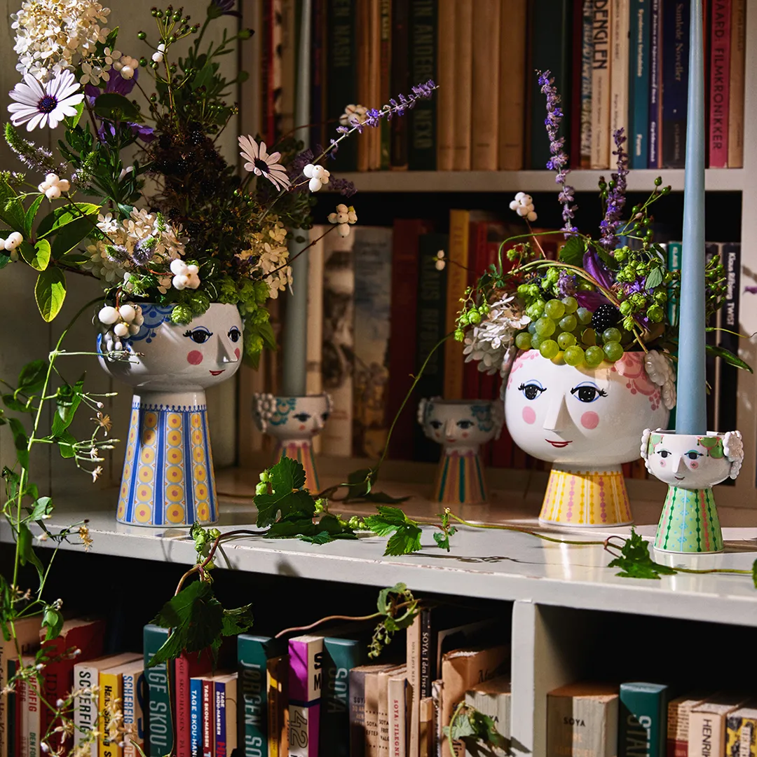 Eva vaas 18,5 cm, Blauw-blauw Bjørn Wiinblad