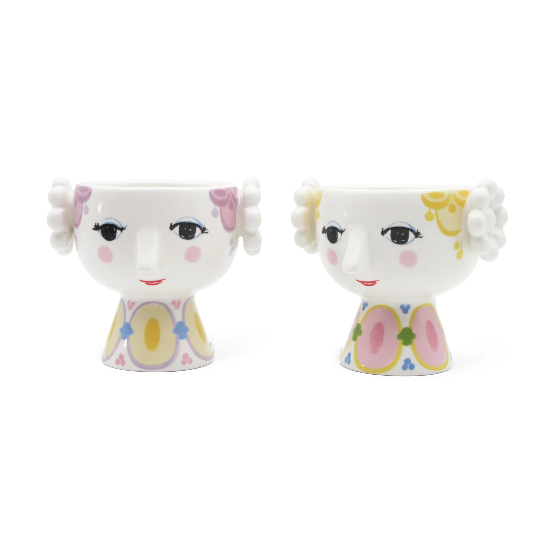 Eva waxinelichthouder Ø6,5 cm 2-pack, Geel-lavendel Bjørn Wiinblad