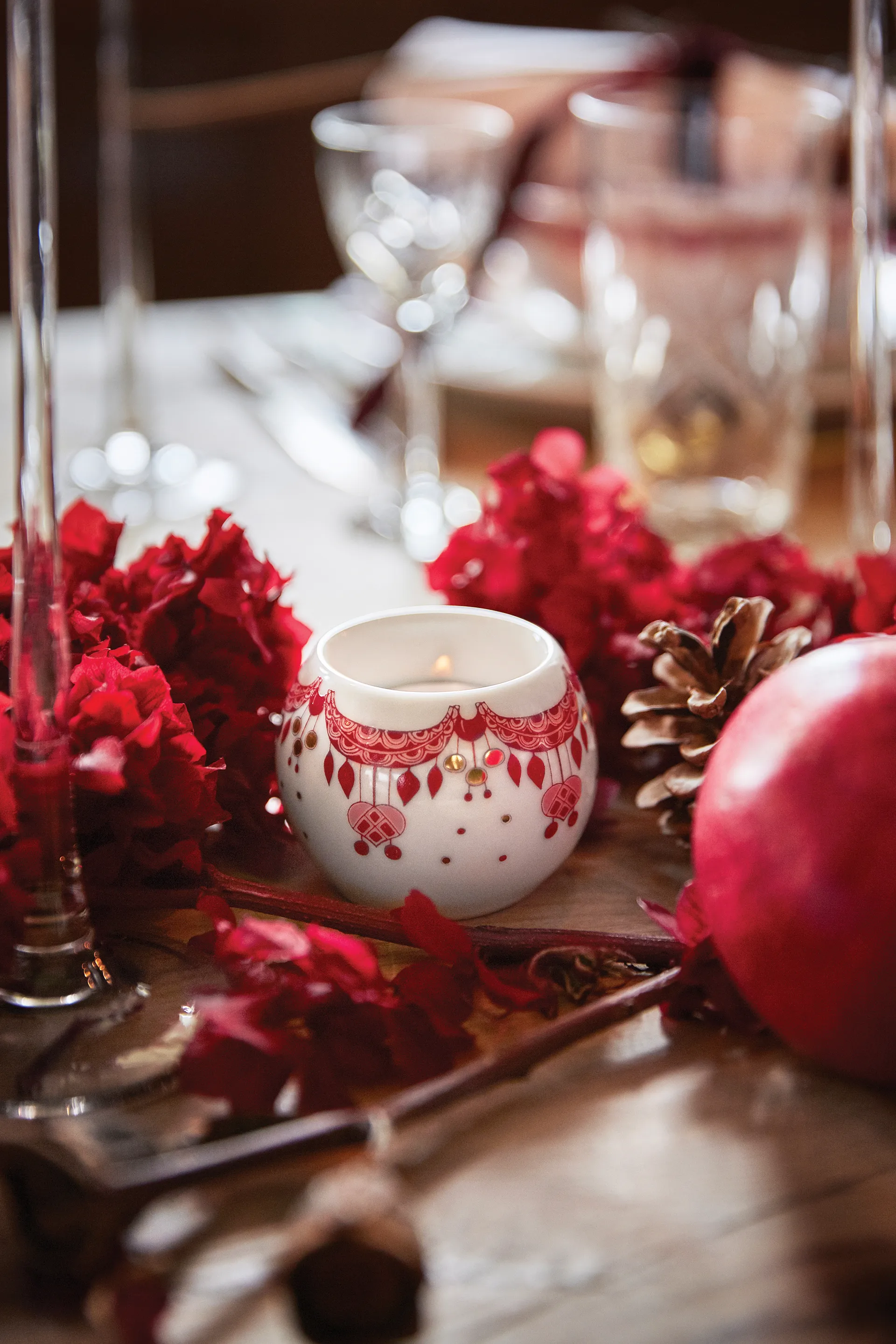 Guirlande waxinelichtjeshouder 5 cm, Rood Bjørn Wiinblad