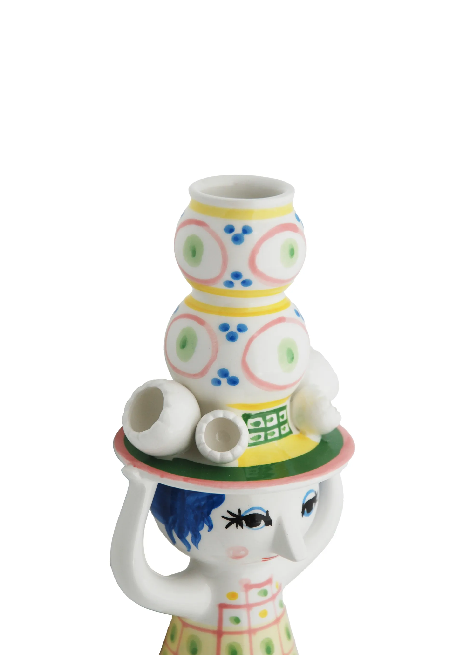 Lady with hat kandelaar H16 cm, Roze Bjørn Wiinblad