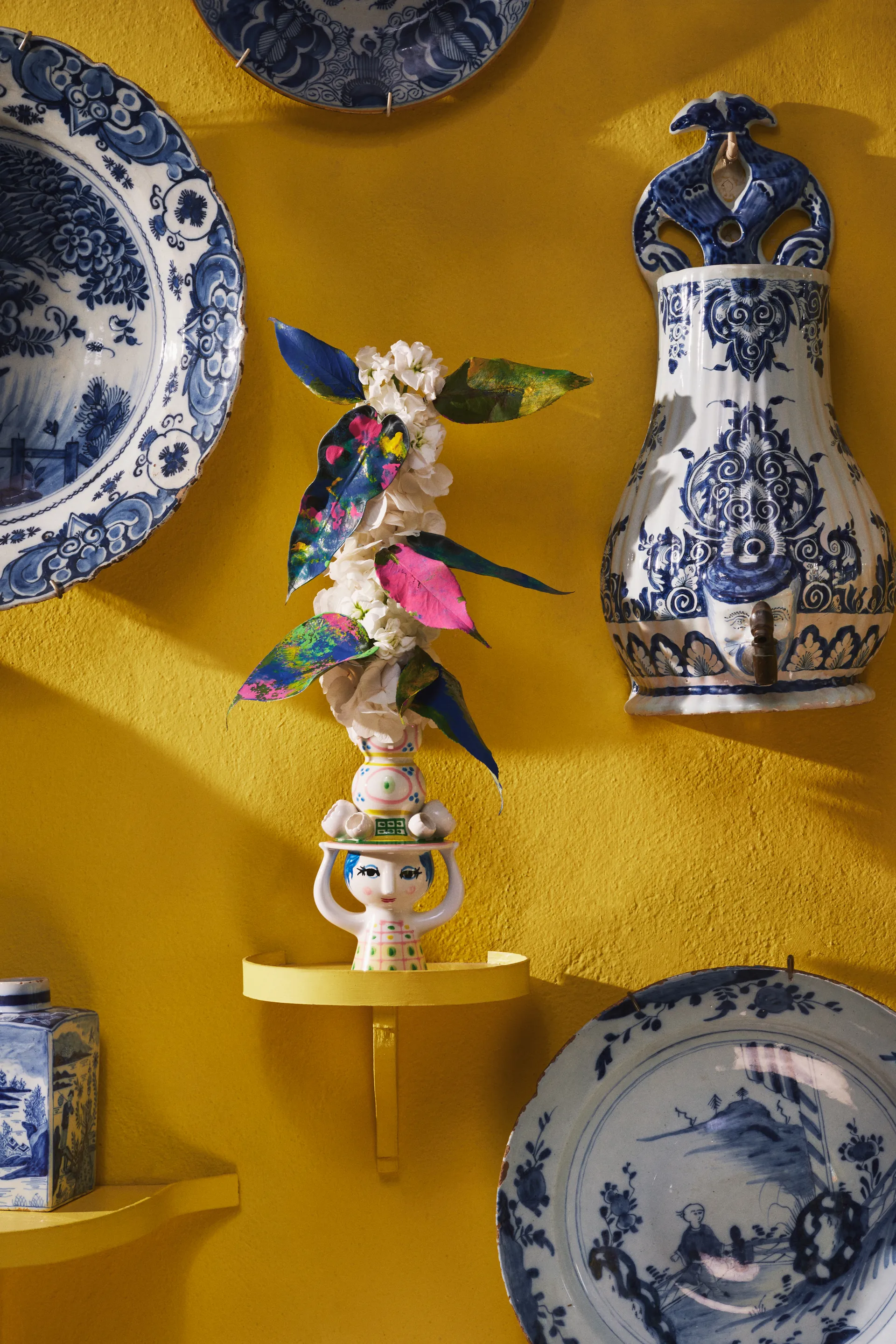 Lady with hat kandelaar H16 cm, Roze Bjørn Wiinblad