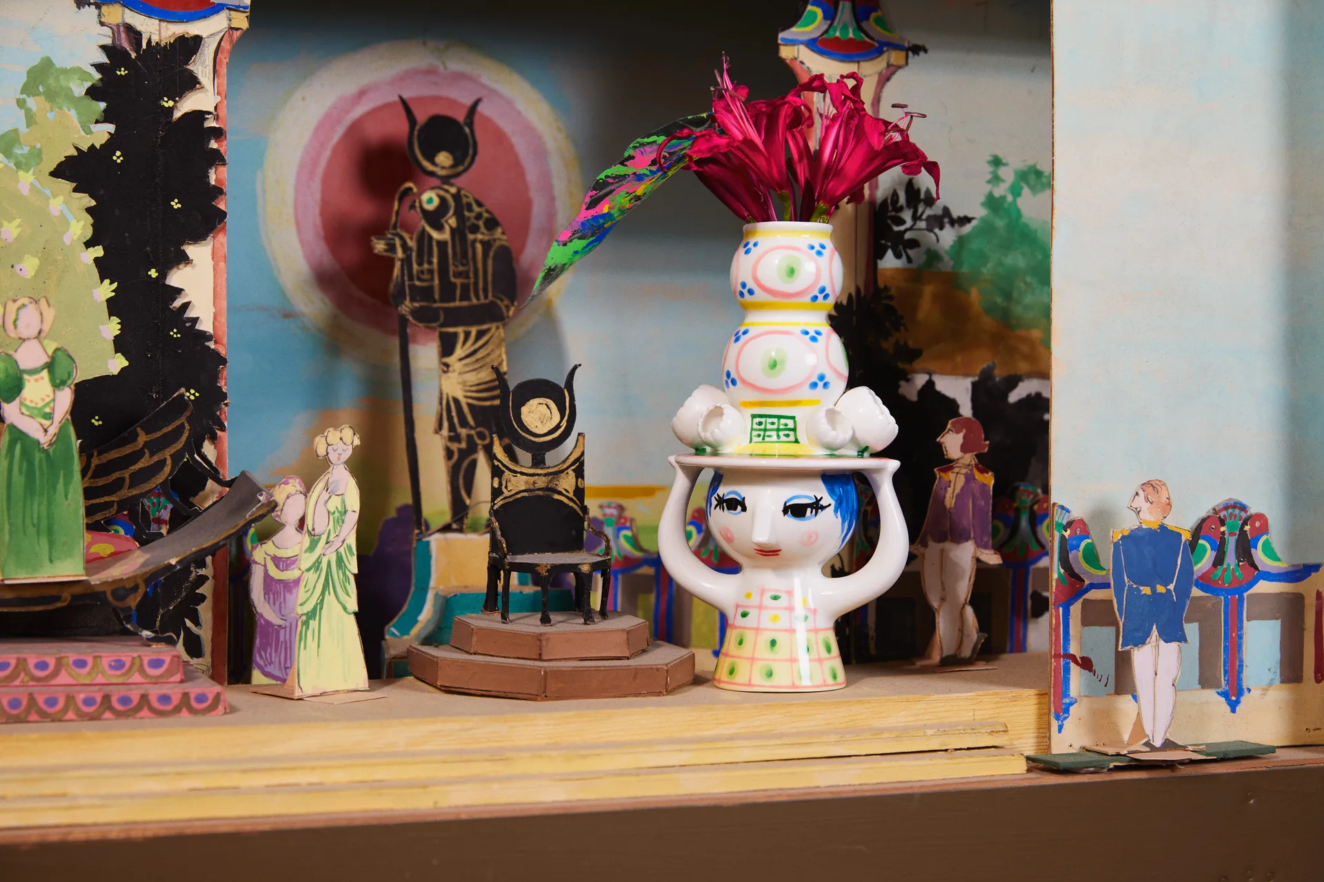 Lady with hat kandelaar H16 cm, Roze Bjørn Wiinblad