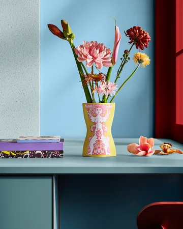 Nina vaas - Geel-roze, 22 cm - Bjørn Wiinblad