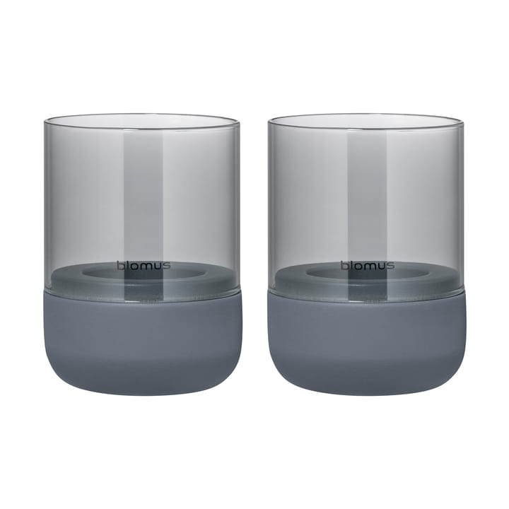 Calma waxinelichtjeshouder Ø7 cm 2-pack - Steel grey-smoke - Blomus