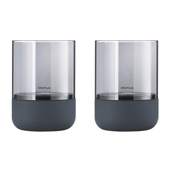 Calma waxinelichtjeshouder Ø7 cm 2-pack, Steel grey-smoke Blomus