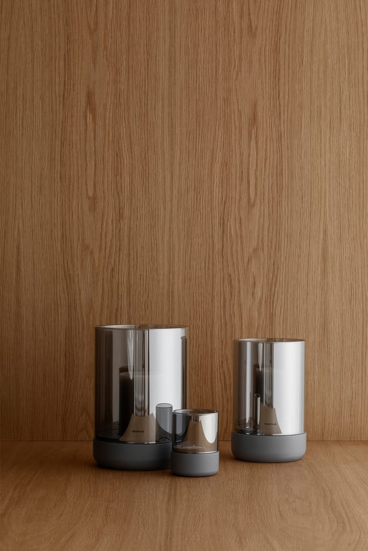 Calma waxinelichtjeshouder met waxinelichtje Ø10 cm, Steel grey Blomus