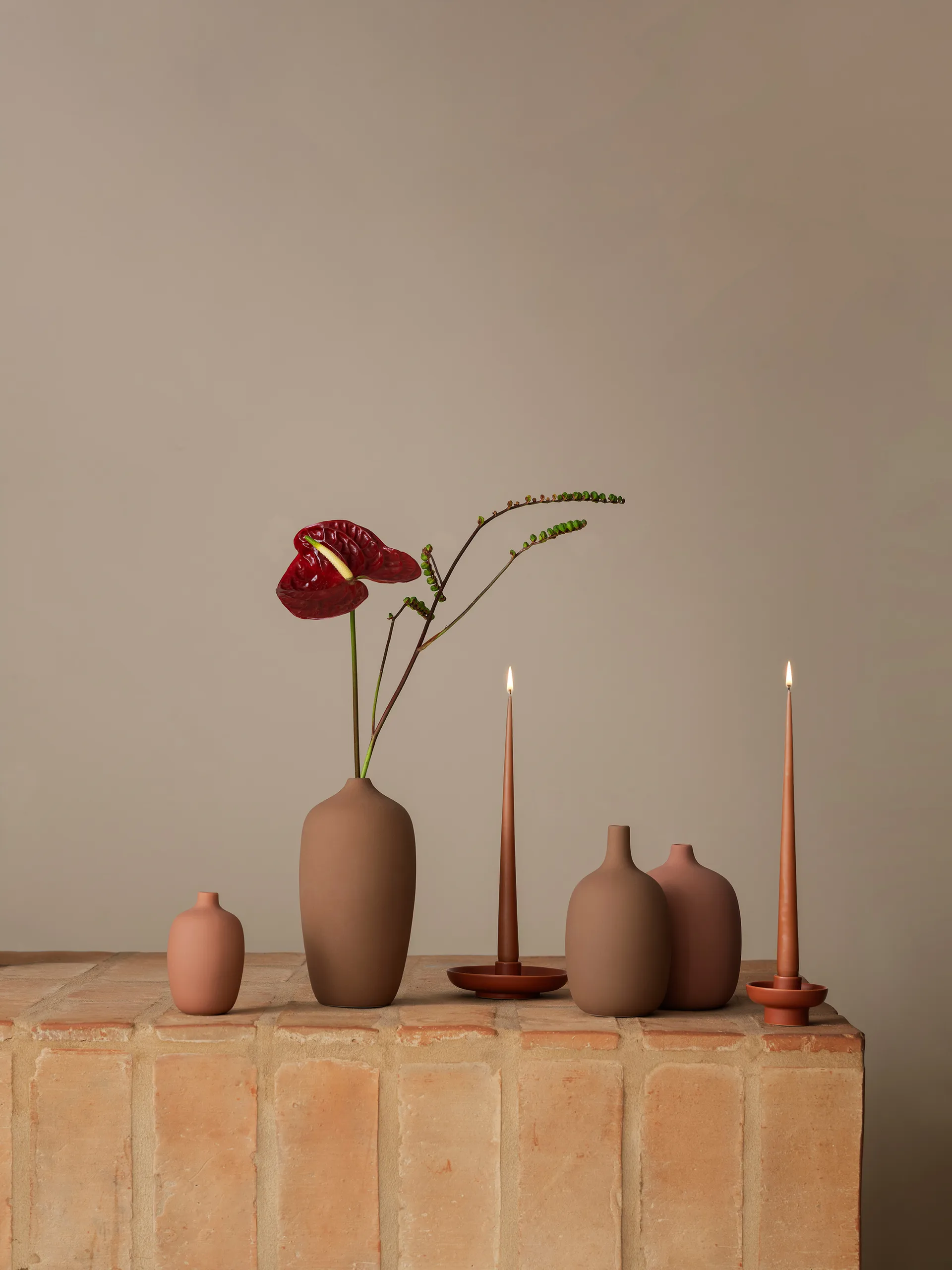 Ceola vaas 21 cm, Indian Tan blomus