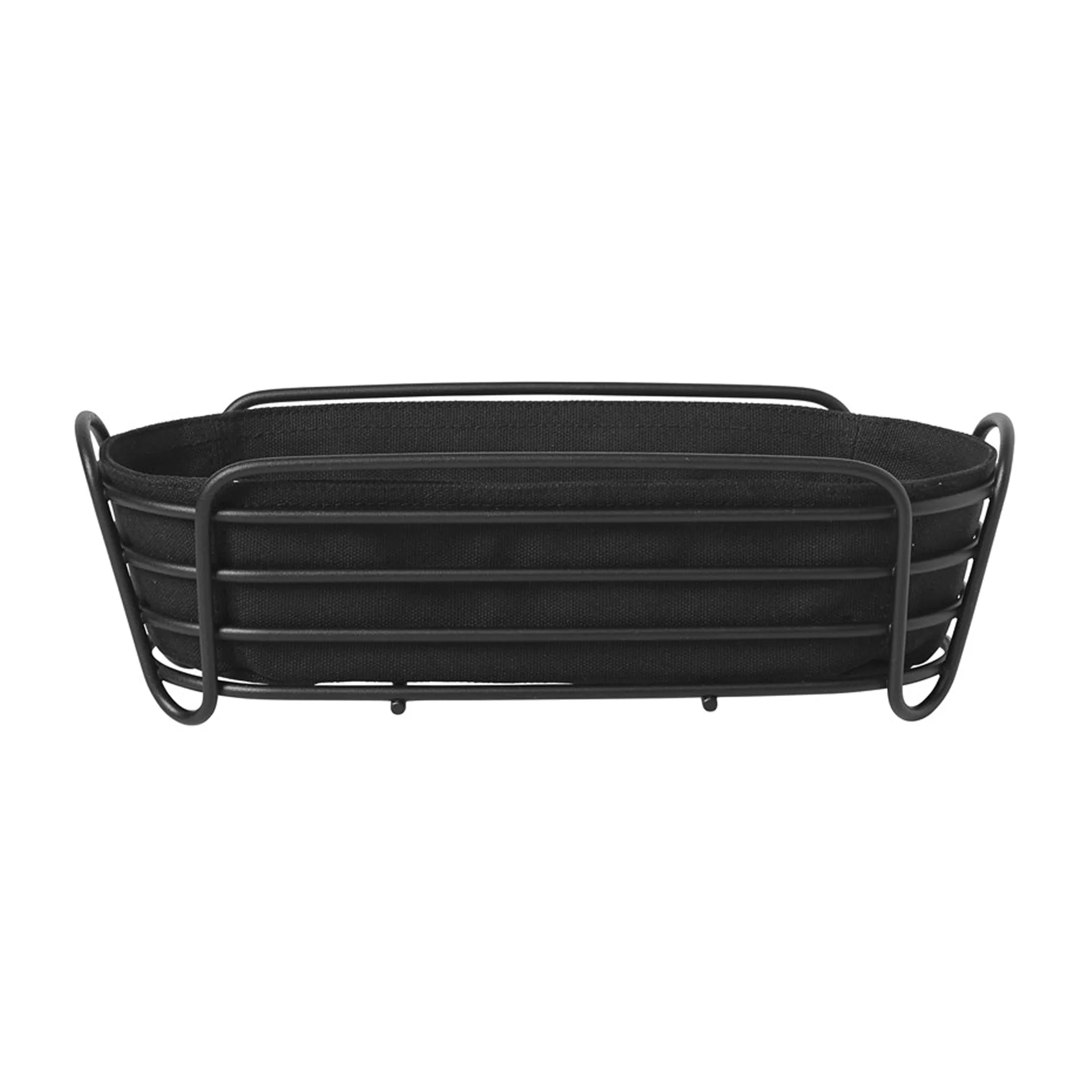 Delara broodmand ovaal 32 cm, Zwart blomus