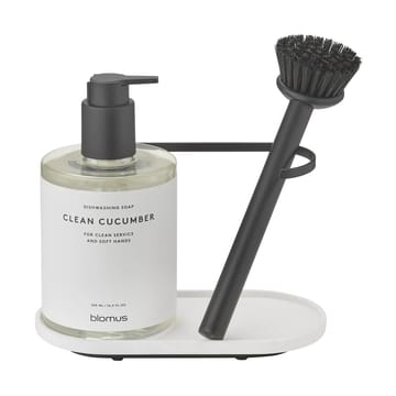 Dhuva afwasborstel- en zeephouder - Lily White - blomus