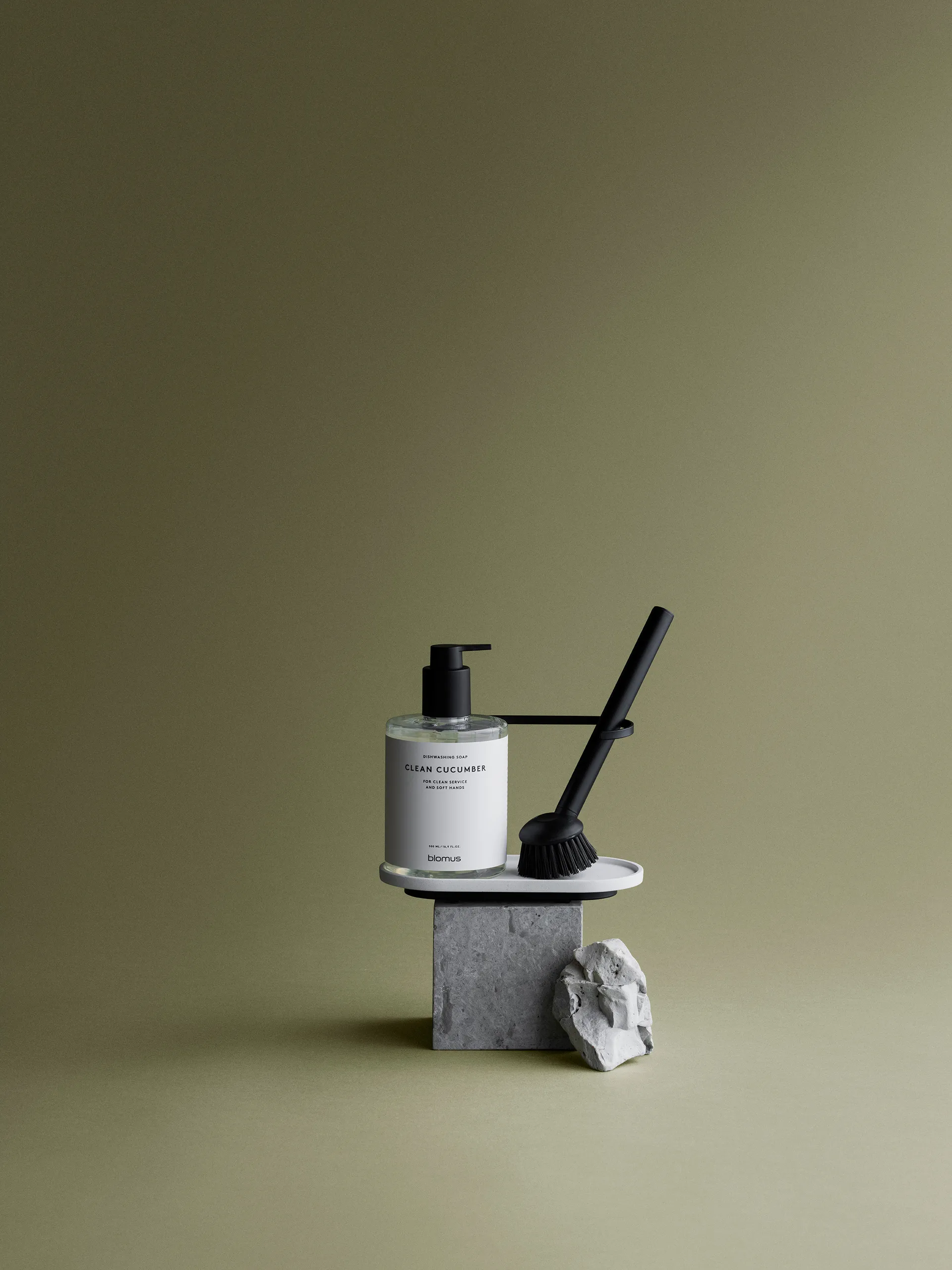 Dhuva afwasborstel- en zeephouder, Lily White blomus