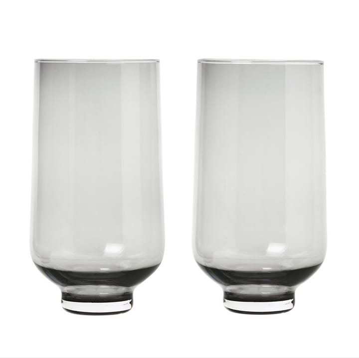 Flow hoog bekerglas, 2 stuks - Smoke - Blomus