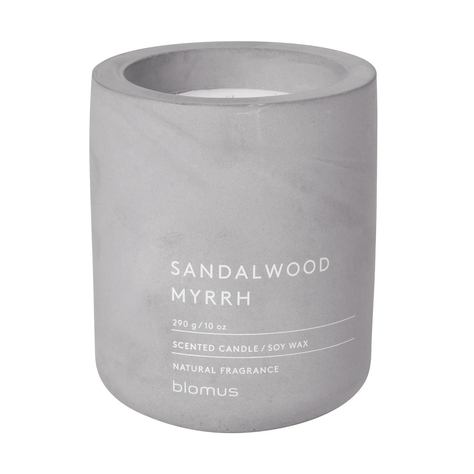 Fraga geurkaars 55 uur, Micro chip-Sandalwood & Myrrh blomus