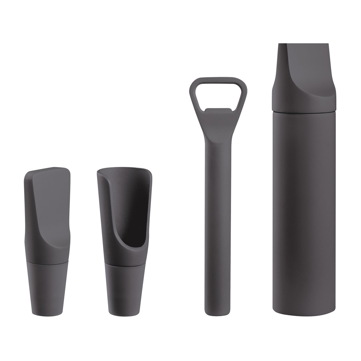 blomus Ilo wijnaccessoires set van 4 Magnet | Scandinavisch Interieur | Wijn- & Barbenodigdheden | Grijs