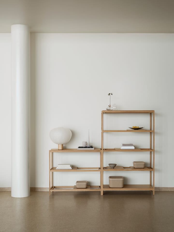 Kami tafellamp 46 cm, Eikenhout blomus