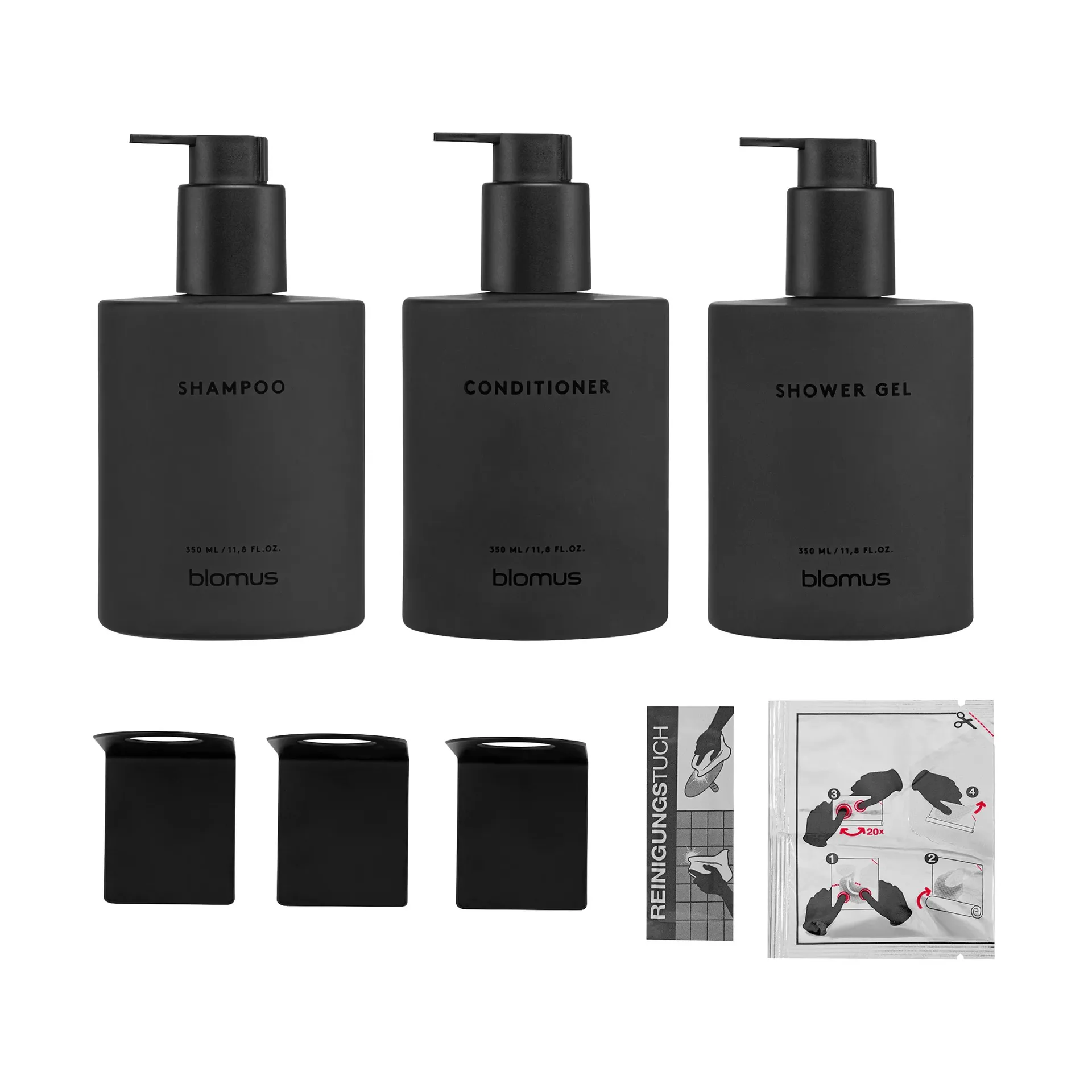 Kirei glasflessen inkl. wandhouder 3-pack, Smoke, gelijmd blomus