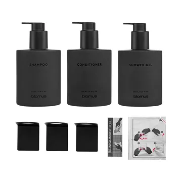 Kirei glasflessen inkl. wandhouder 3-pack - Smoke, gelijmd - blomus