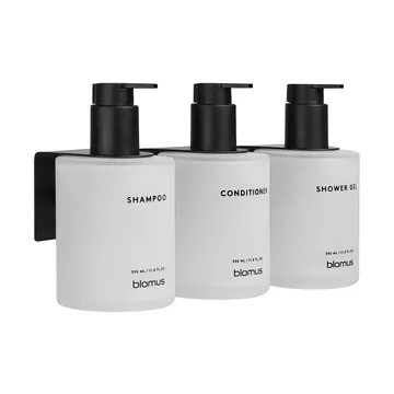 Kirei glasflessen inkl. wandhouder 3-pack - Wit, gelijmd - blomus
