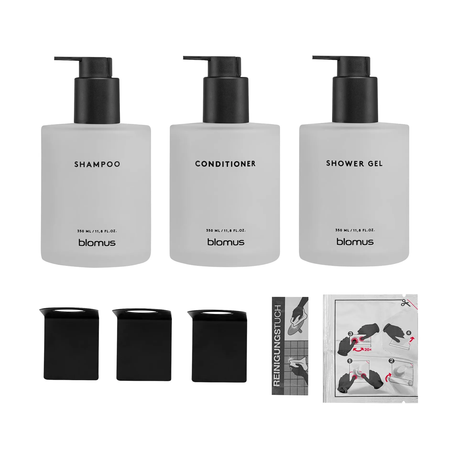 Kirei glasflessen inkl. wandhouder 3-pack, Wit, gelijmd blomus