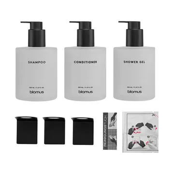 Kirei glasflessen inkl. wandhouder 3-pack - Wit, gelijmd - blomus