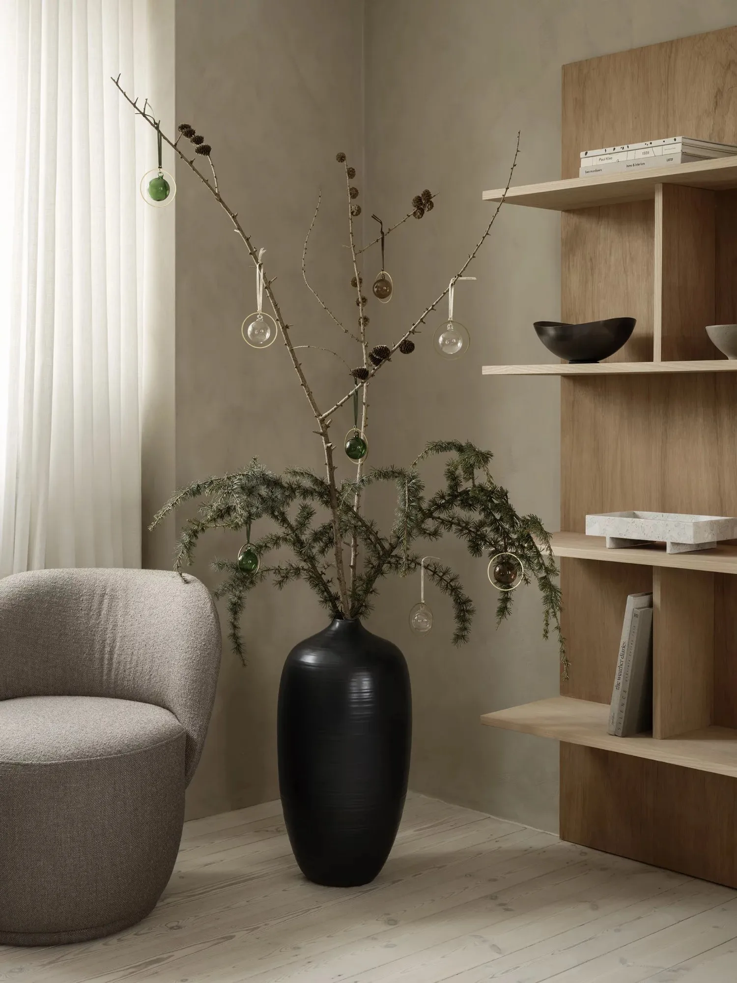 KITAI kerstballen 8,5 cm 4-pack, Coffee blomus