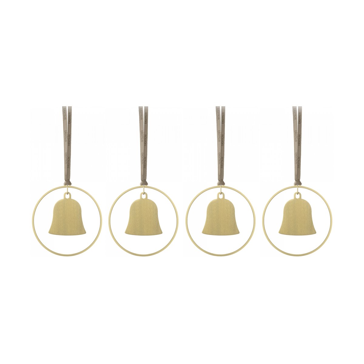blomus KITAI kersthanger 8,5 cm 4-pack Bells | Scandinavisch Interieur | Decoratieve accessoires | Goudkleurig