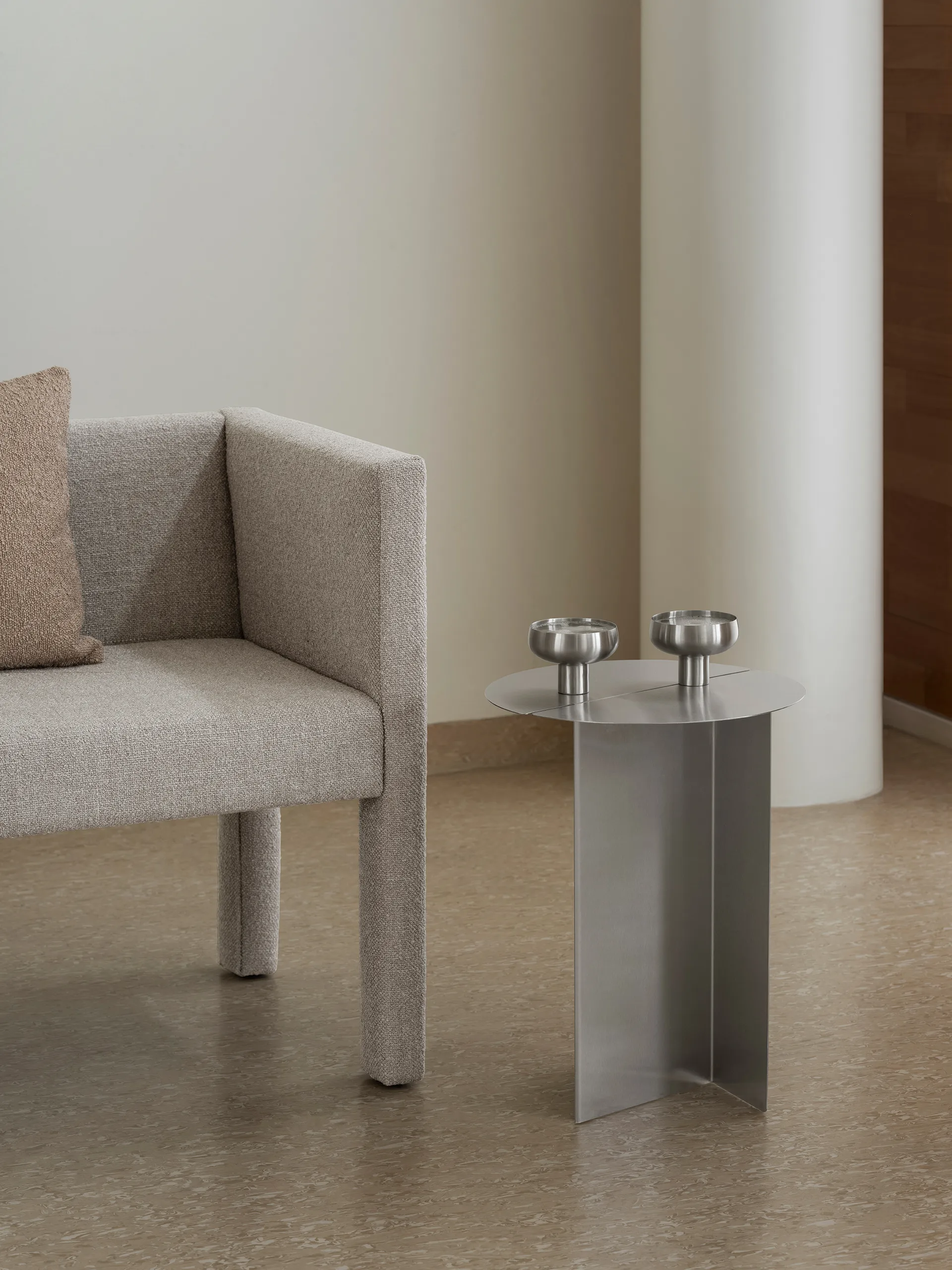 Koyoi champagneglas Coupe 9 cl, Roestvrij staal blomus
