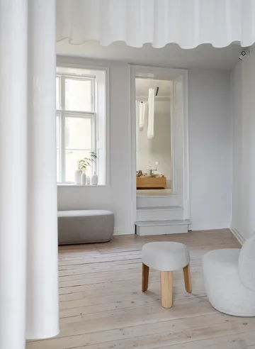 Kuon poef Ø48x45 cm - Boucla beige - blomus