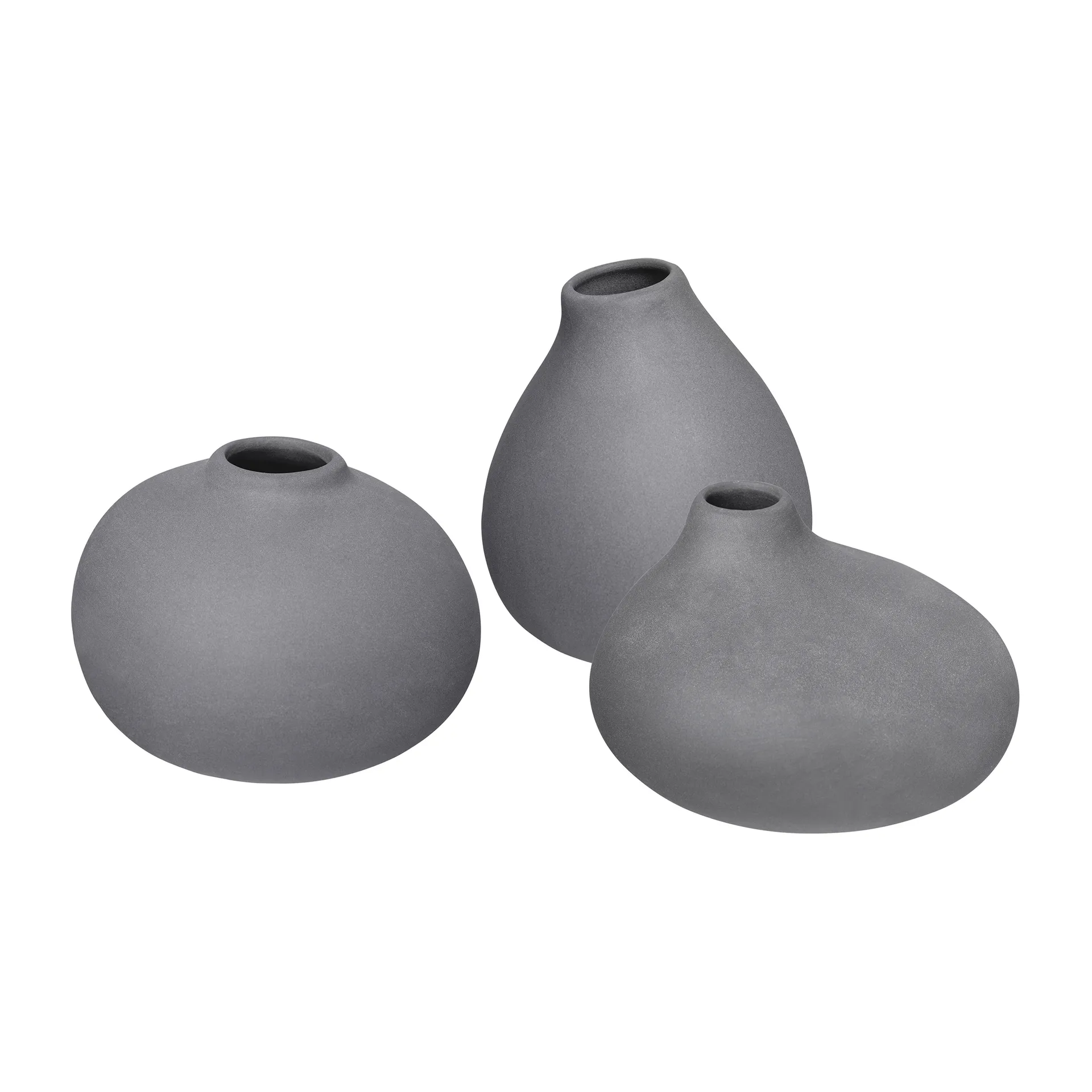 Nona vaas 3-pack, Pewter blomus