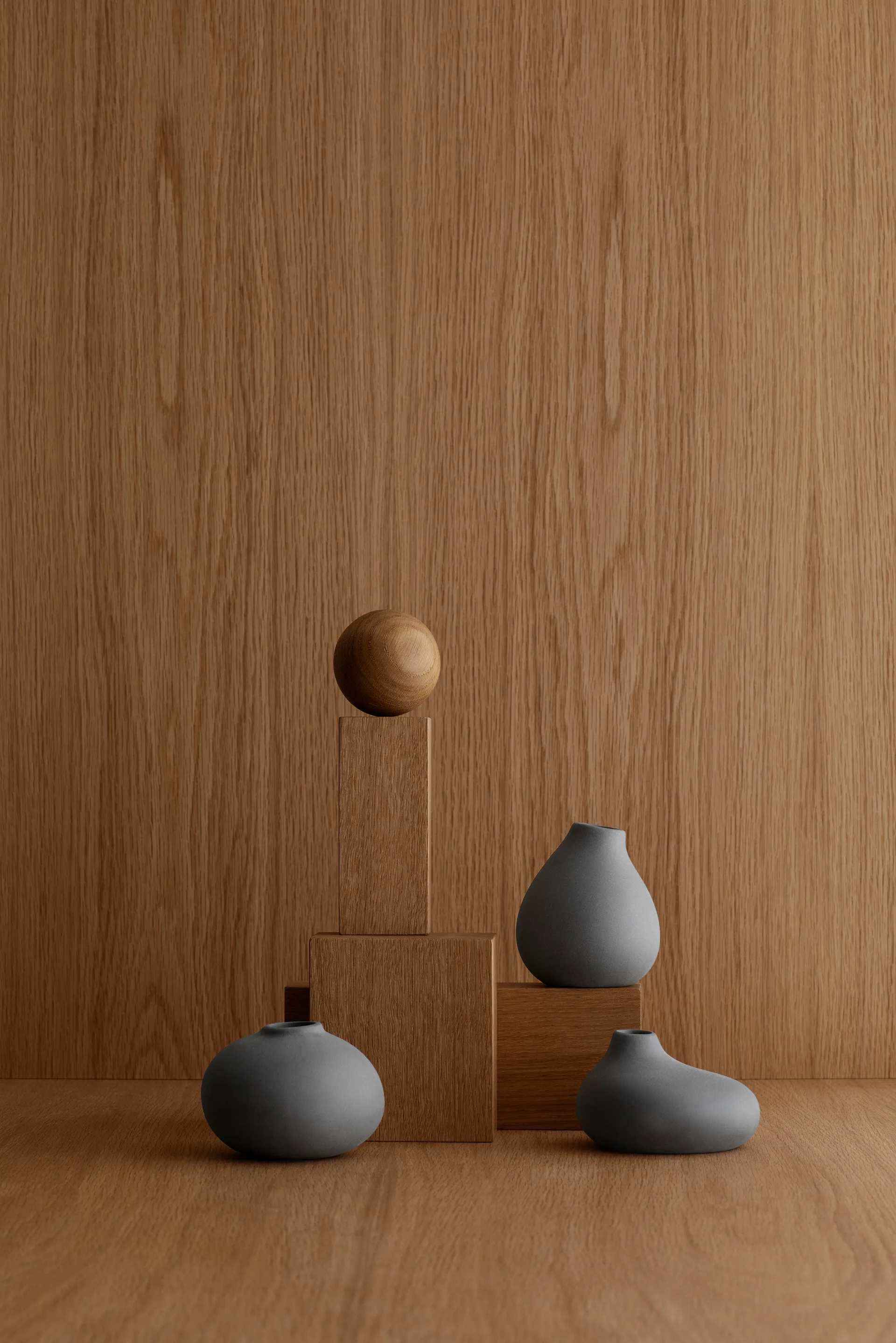 Nona vaas 3-pack, Pewter blomus