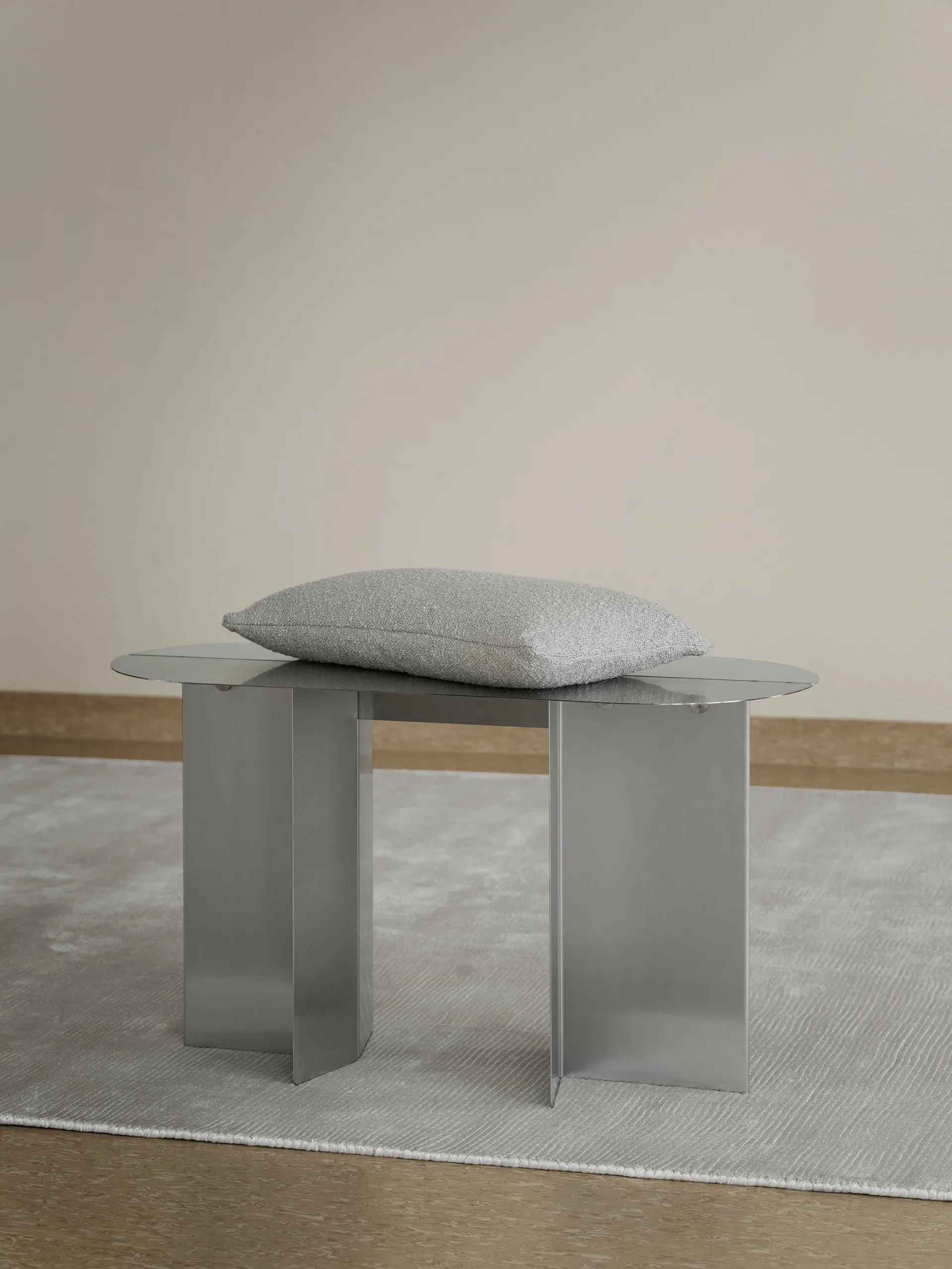 ORU bank 80x45 cm, Mat roestvrij staal blomus