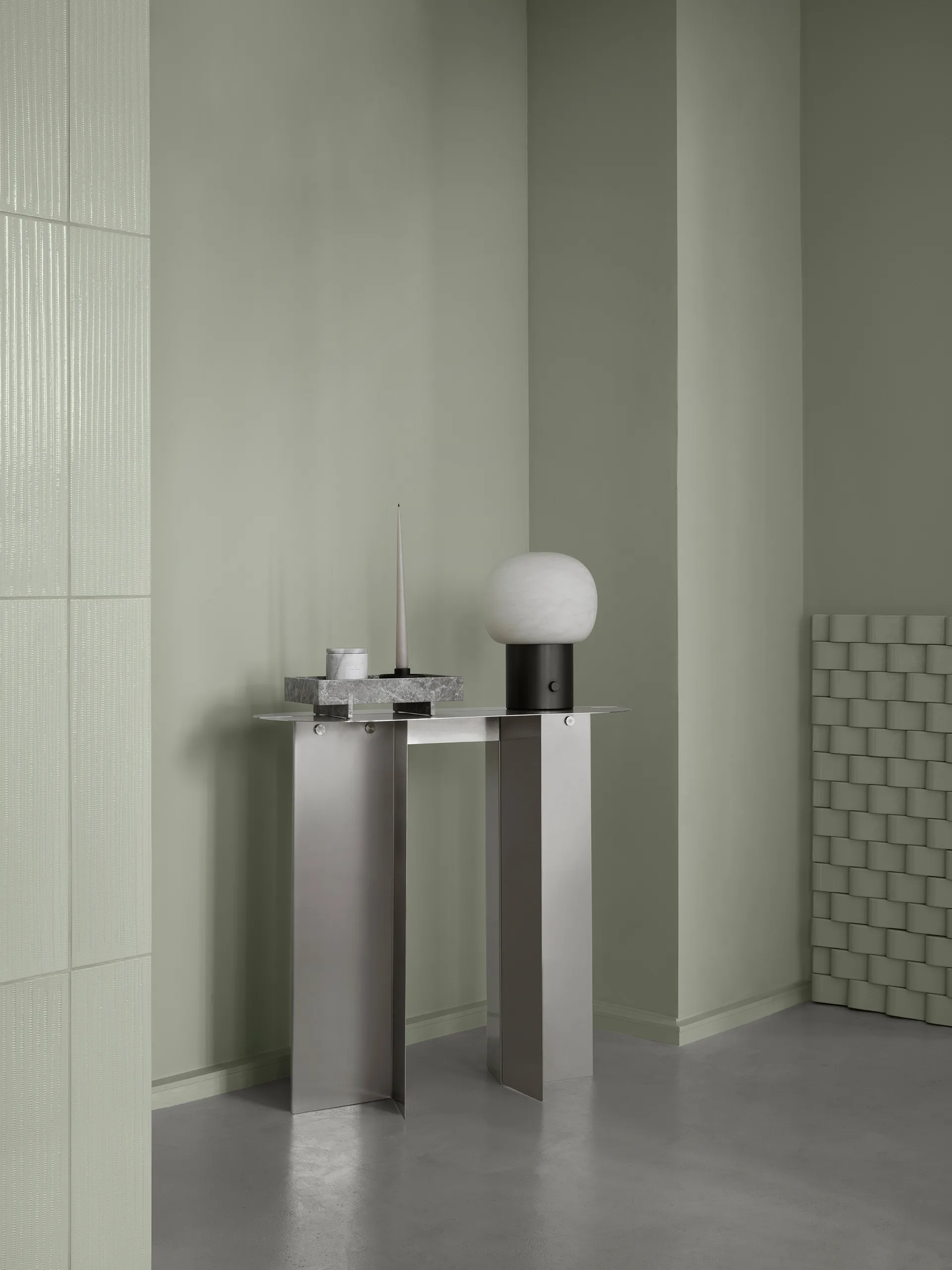 ORU bijzettafel 80x35x75 cm, Mat roestvrij staal blomus