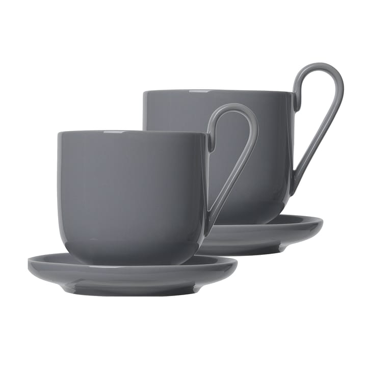 Ro koffiekop met schotel 2-pack - Sharkskin - Blomus